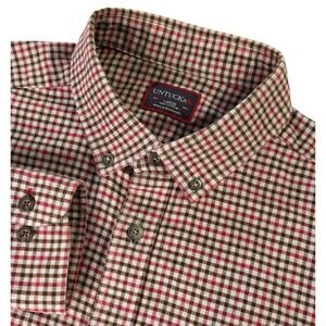 Untuckit Vin De Garde Cotton Shirt Men's Large‎ Gingham Button Up Long Sleeve